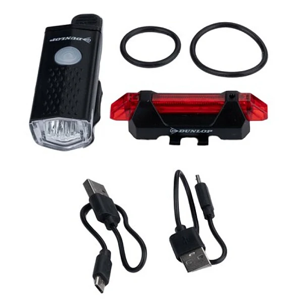 Set Lampa Bicicleta Fata-Spate Cu Acumlator Dunlop