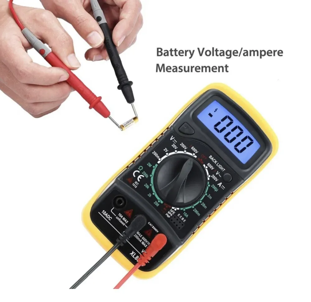 Multimetru Digital cu Funcții DC/AC, Test Diode și Tranzistori, Data Hold, LCD și Picior de Susținere