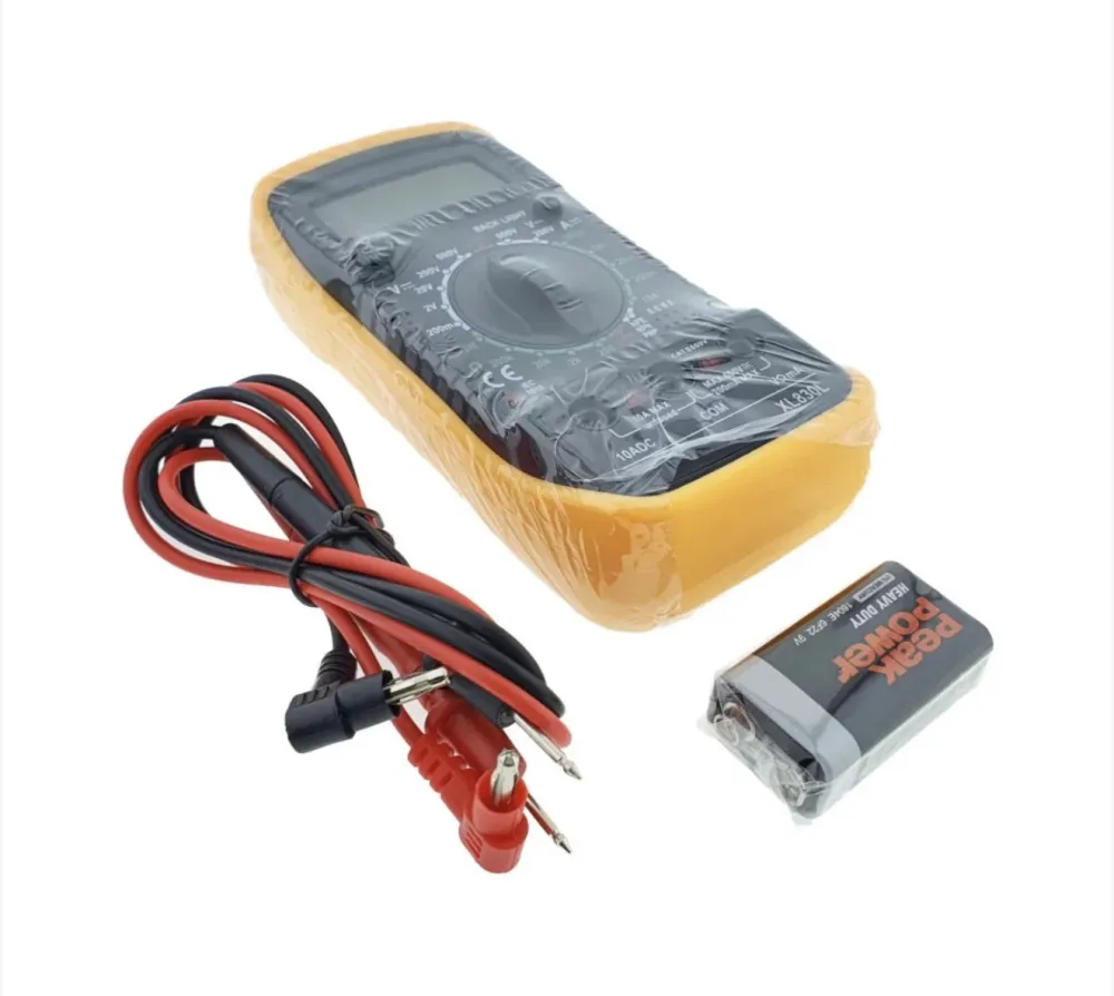 Multimetru Digital cu Funcții DC/AC, Test Diode și Tranzistori, Data Hold, LCD și Picior de Susținere