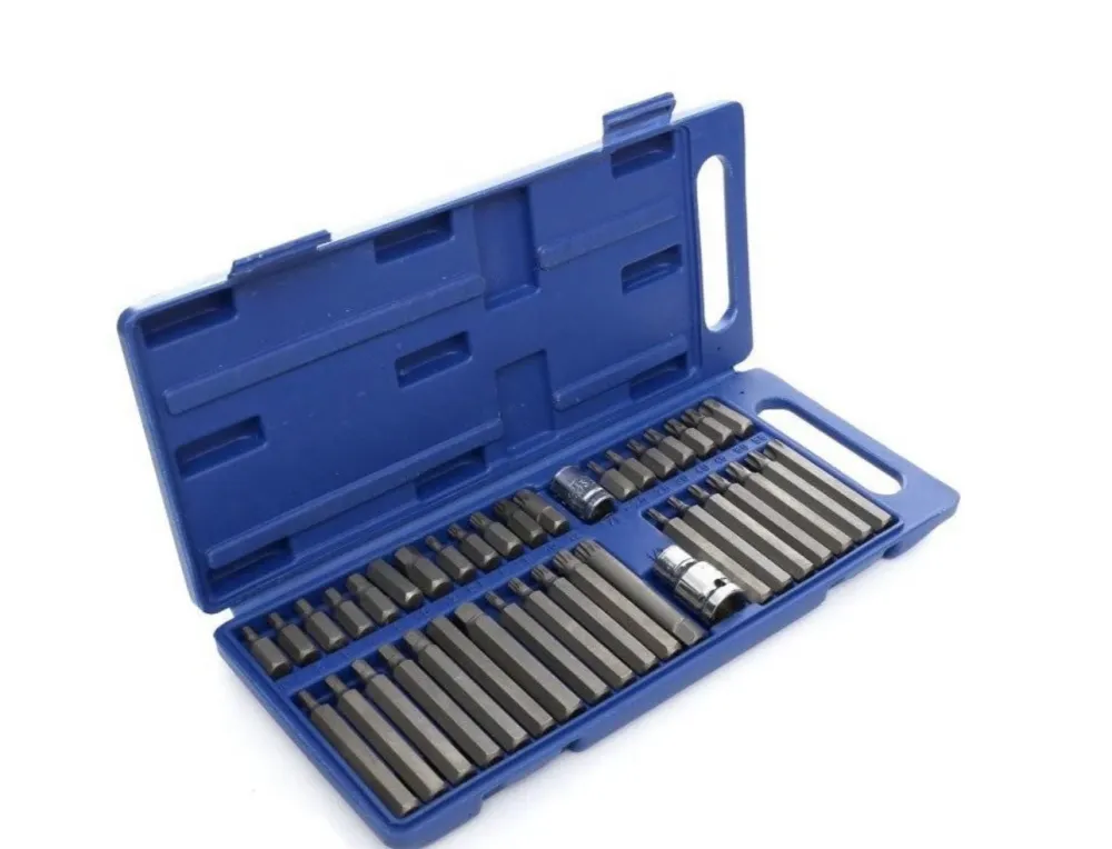 Set Trusă Biti Torx, Hex și Spline – 40 Piese Scurte și Lungi