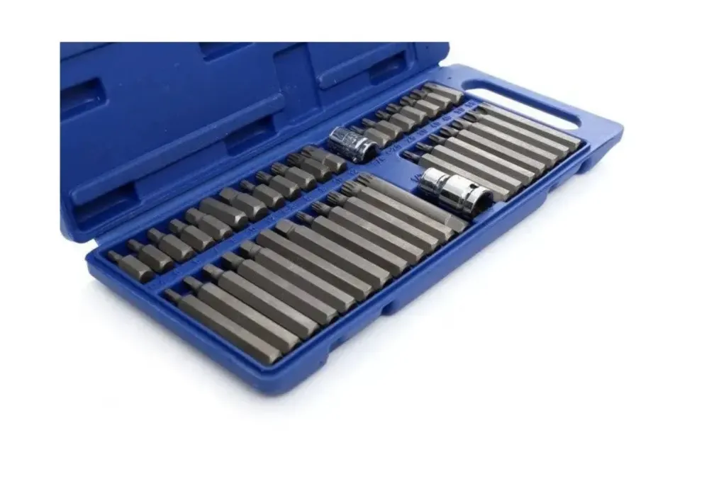 Set Trusă Biti Torx, Hex și Spline – 40 Piese Scurte și Lungi