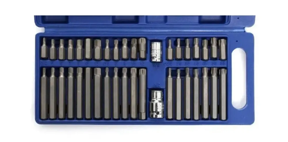 Set Trusă Biti Torx, Hex și Spline – 40 Piese Scurte și Lungi