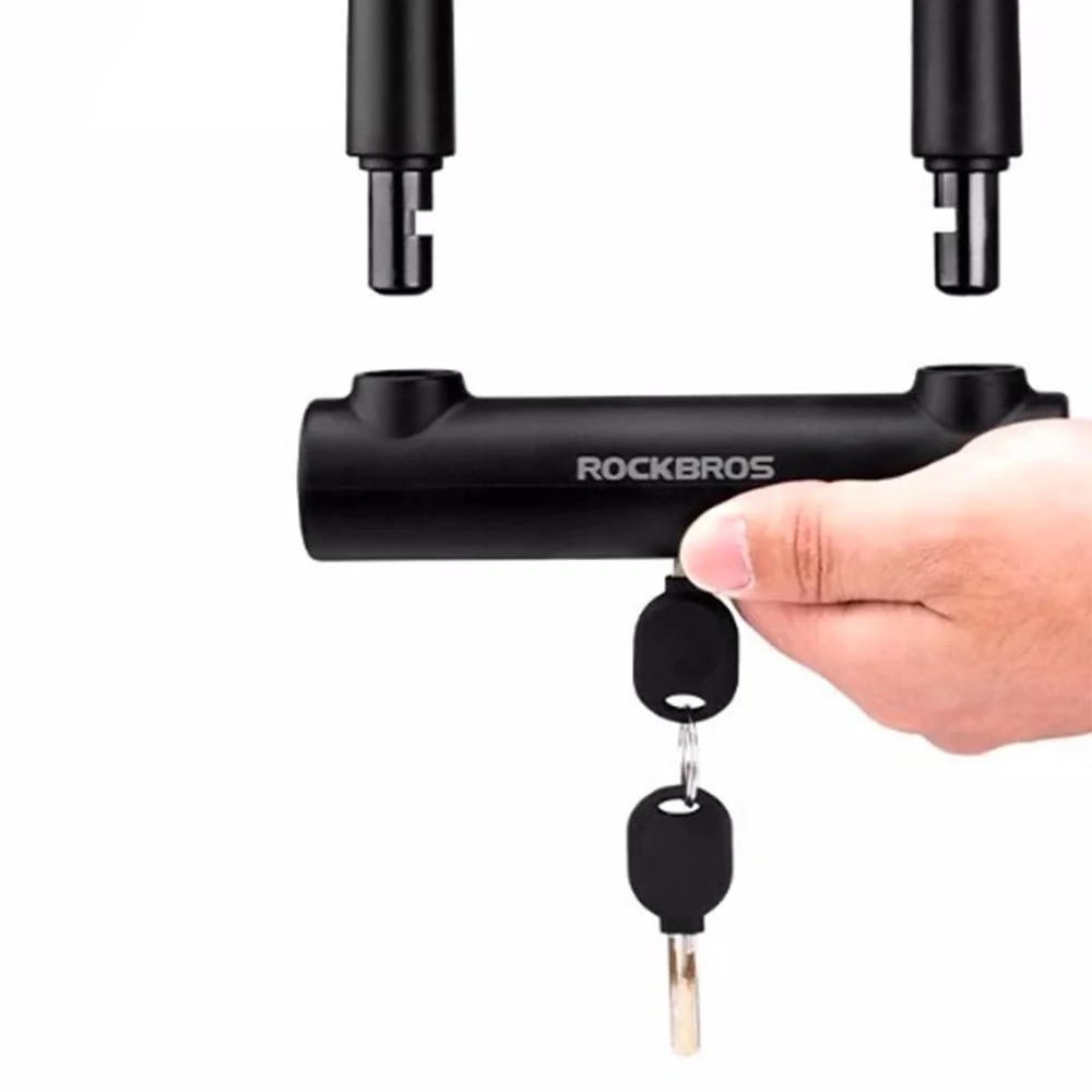 Antifurt în formă de U pentru bicicletă Rockbros RKS610-BK - negru