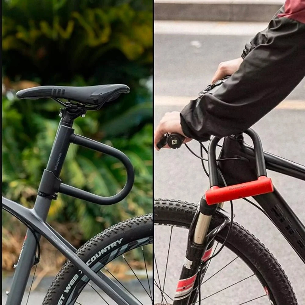 Antifurt în formă de U pentru bicicletă Rockbros RKS610-BK - negru