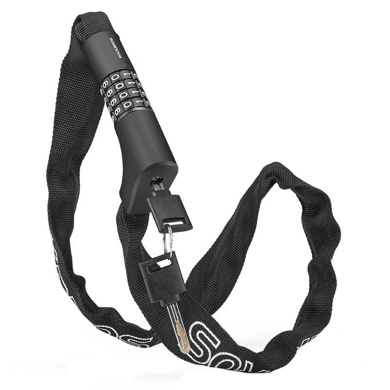 Antifurt pentru bicicletă Rockbros 3230002001 cu combinație și cheie - negru