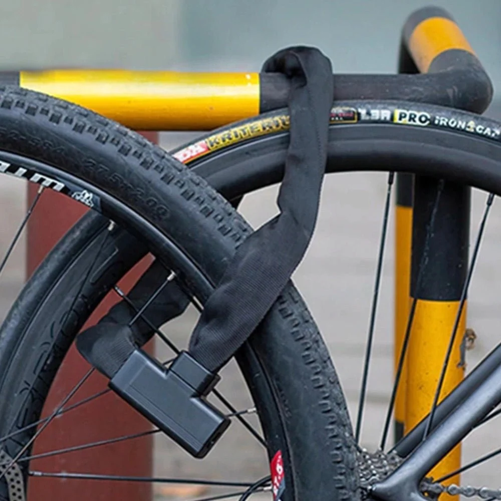 Lacăt pentru bicicletă Rockbros cu cheie - 0,97 m - negru