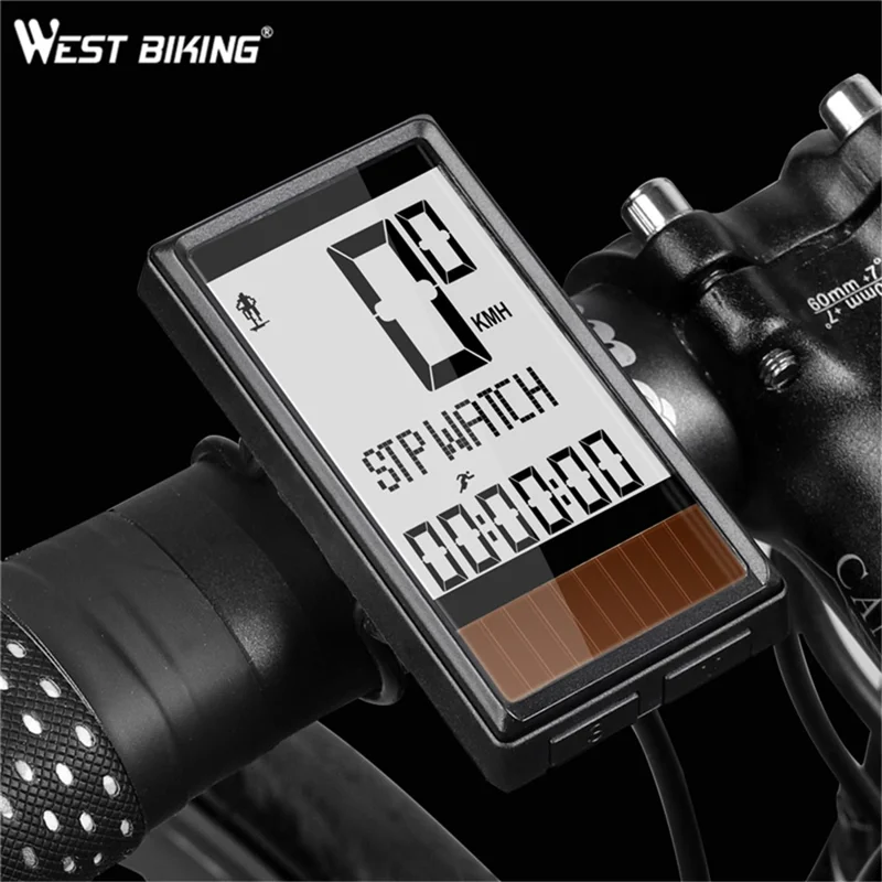 Contor de bicicletă solar wireless pentru MTB și șosea