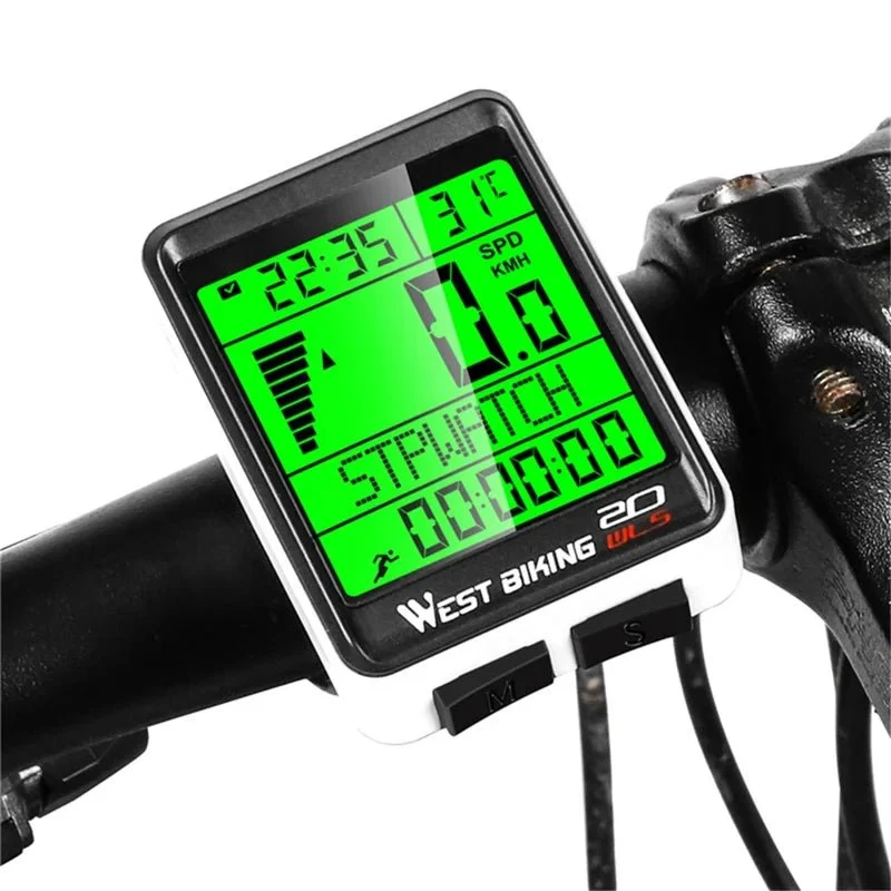 Contor de bicicletă wireless pentru MTB și șosea, ecran iluminat din spate, rezistent la apă