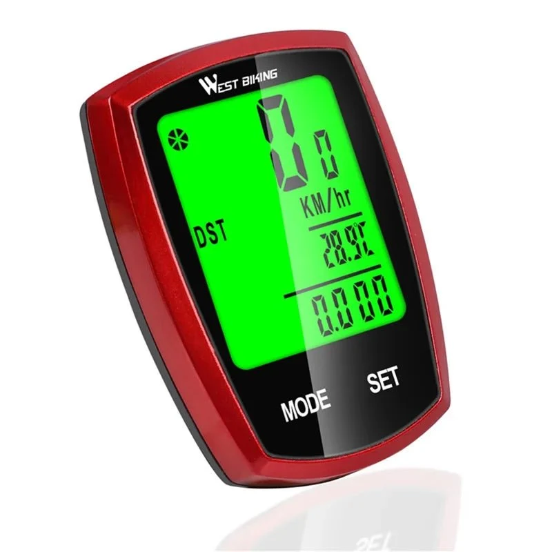 Contor digital pentru bicicletă cu LED, vitezometru și cronometru