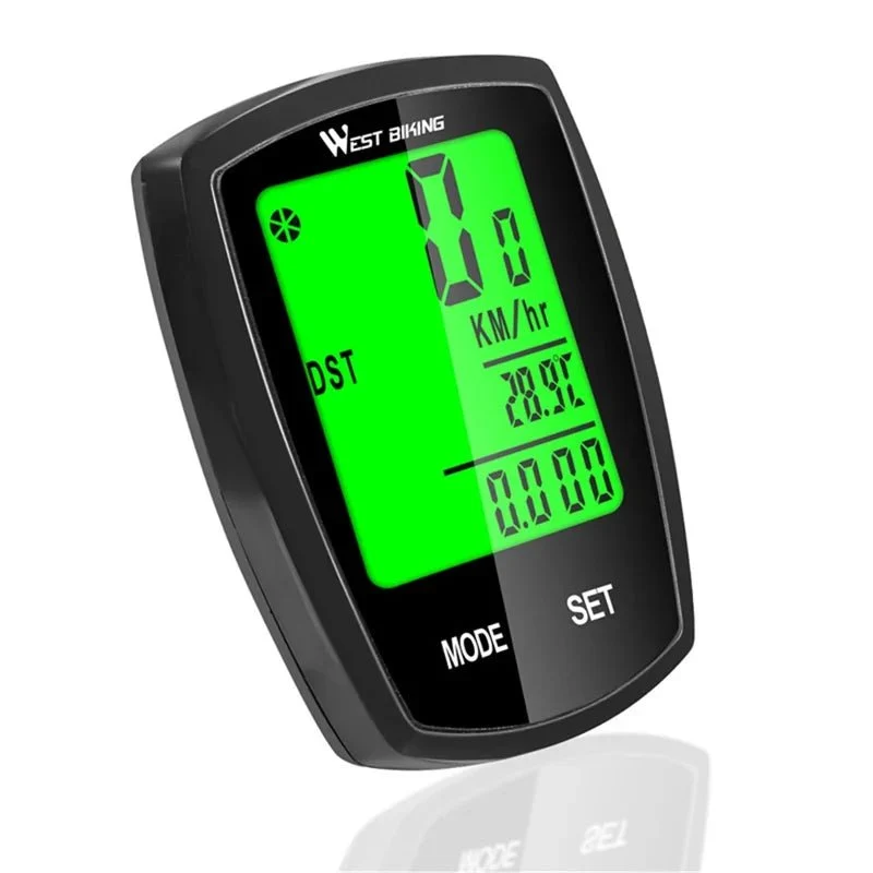 Contor digital pentru bicicletă cu LED, vitezometru și cronometru