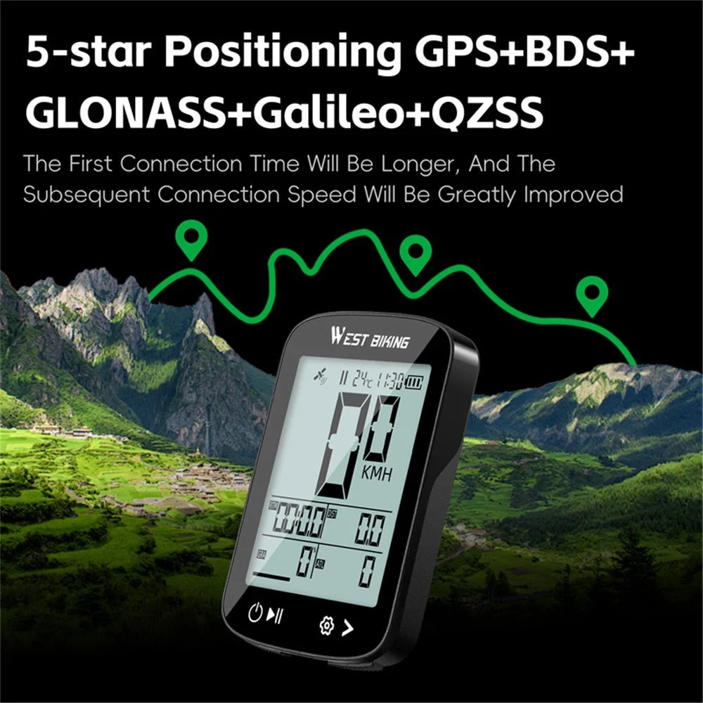 Contor GPS bicicletă wireless WEST BIKING YP0702113 certificat CE