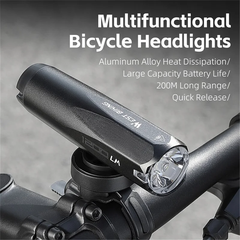 Far de bicicletă multifuncțional cu detectare luminii 600 lumeni Type-C
