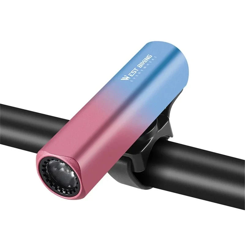 Far luminos pentru bicicletă 400LM din aliaj de aluminiu - degrade albastru + roz