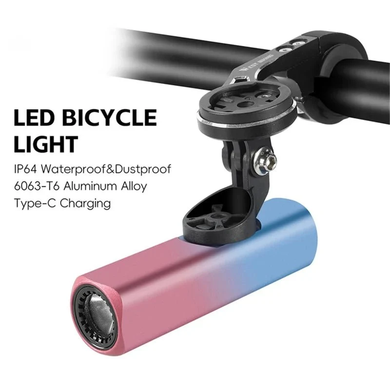 Far luminos pentru bicicletă 400LM din aliaj de aluminiu - degrade albastru + roz