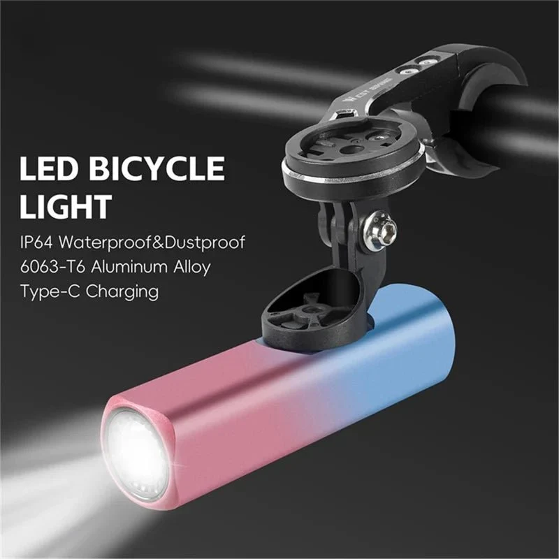 Far luminos pentru bicicletă 400LM din aliaj de aluminiu - degrade albastru + roz