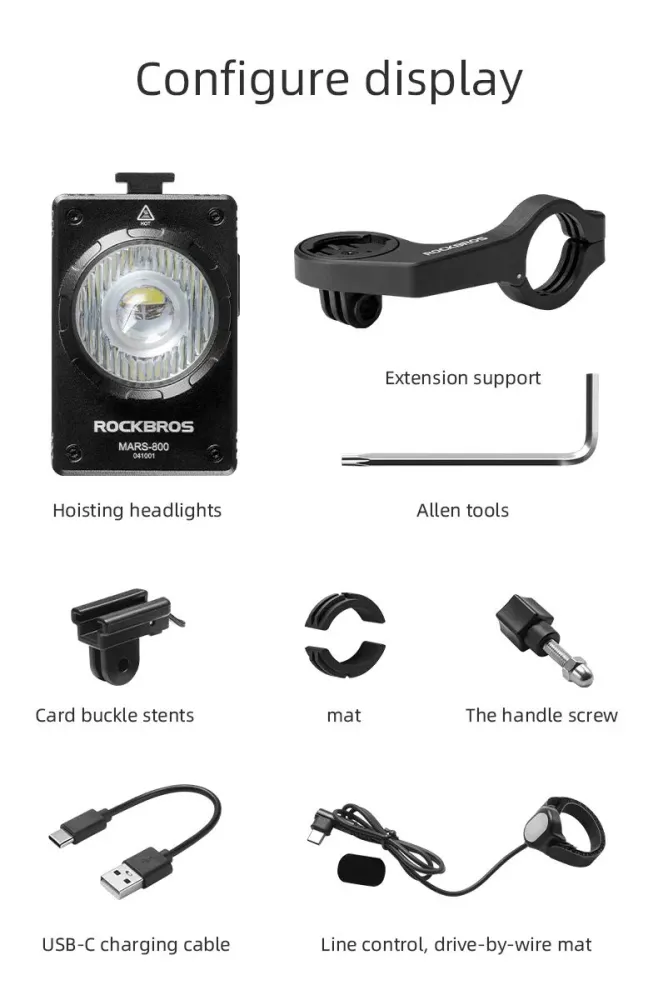 Far pentru bicicletă ROCKBROS 800 Lumeni, IPX6