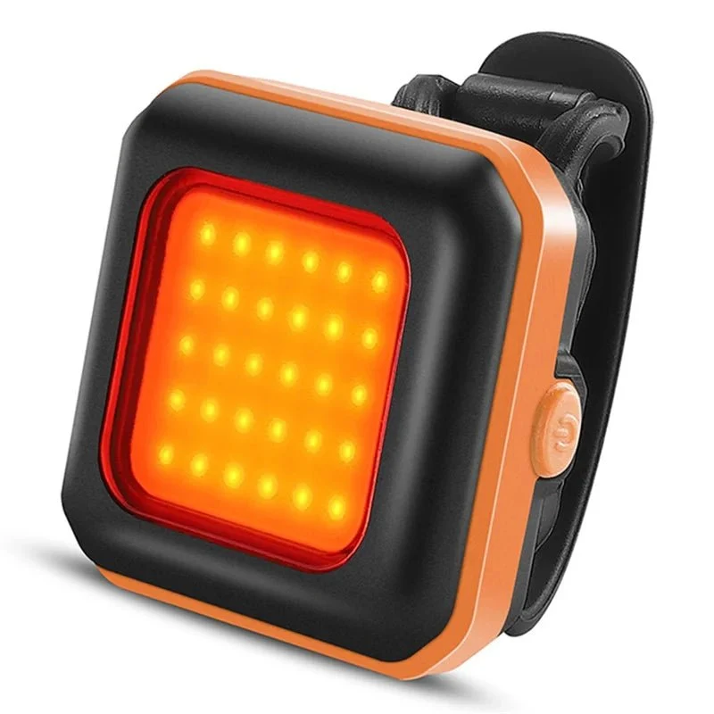 Lampă de siguranță LED pentru bicicletă - Lumină spate portocalie / Lumină roșie