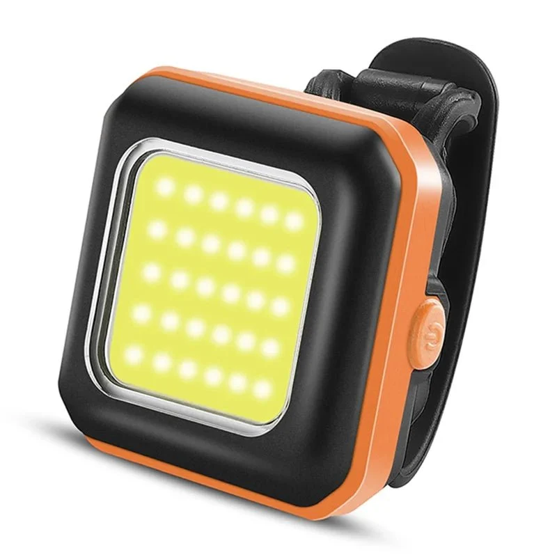 Lampă de siguranță LED pentru bicicletă - Lumină frontală portocalie / Lumină albă