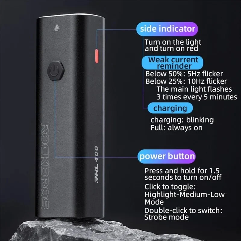 Lanternă frontală pentru bicicletă LED reîncărcabilă USB ultra-luminoasă