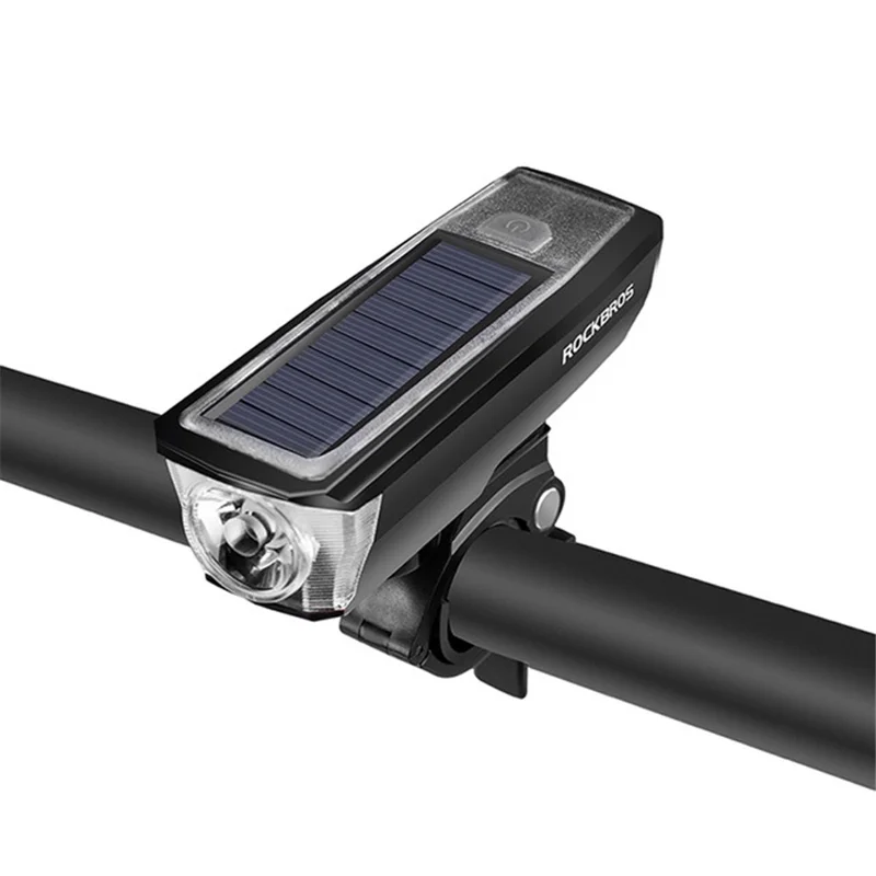 Lanternă frontală solară pentru bicicletă cu încărcător de baterie și clopoțel