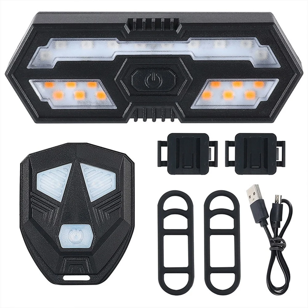 Lumină spate bicicletă LED impermeabilă USB cu telecomandă de 5 m și alarmă