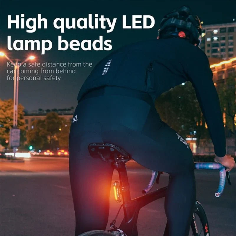Lumină spate bicicletă LED luminoasă USB, lampă de avertizare pentru ciclism - T1