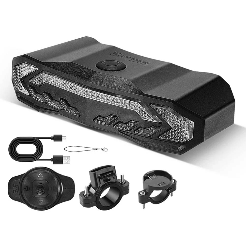 Lumină spate bicicletă WEST BIKING YP0701372, alarmă antifurt și telecomandă, IPX65