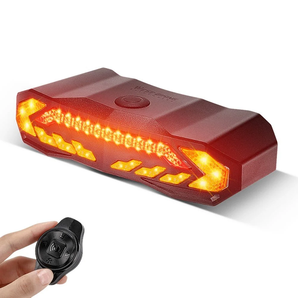 Lumină spate bicicletă WEST BIKING YP0701372, alarmă antifurt și telecomandă, IPX65