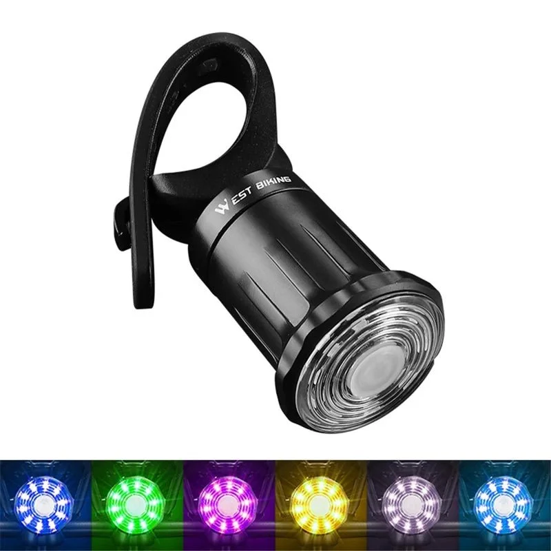 Lumină spate pentru bicicletă LED colorată și luminoasă - Montare pe tub