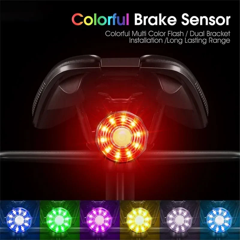 Lumină spate pentru bicicletă LED colorată și luminoasă - Montare pe tub