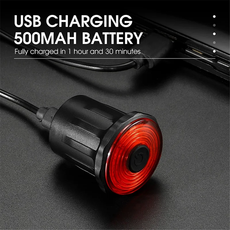 Lumină spate pentru bicicletă LED reîncărcabilă USB cu inducție de frână inteligentă