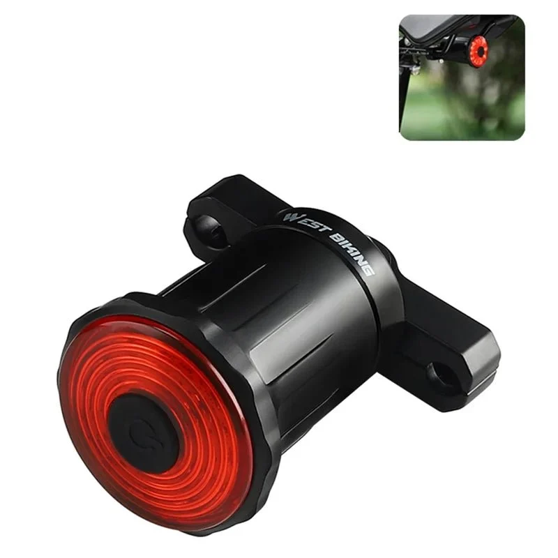 Lumină spate pentru bicicletă LED reîncărcabilă USB cu inducție de frână inteligentă