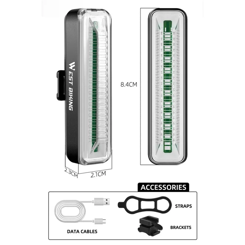 Lumină spate pentru bicicletă reîncărcabilă 400mAh LED