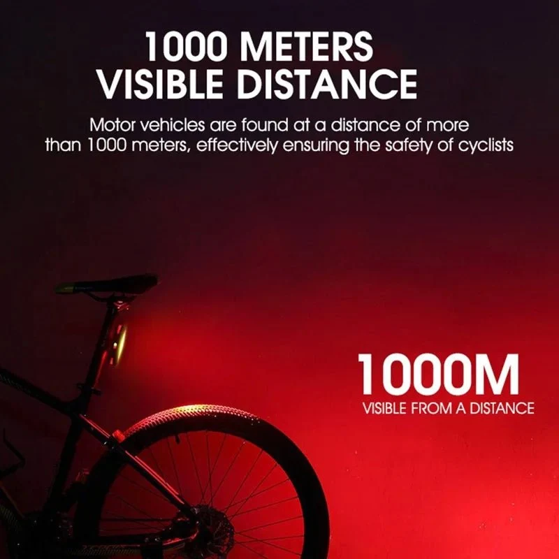 Lumină spate pentru bicicletă reîncărcabilă USB, rotație la 360 de grade, rezistentă la apă IPX5