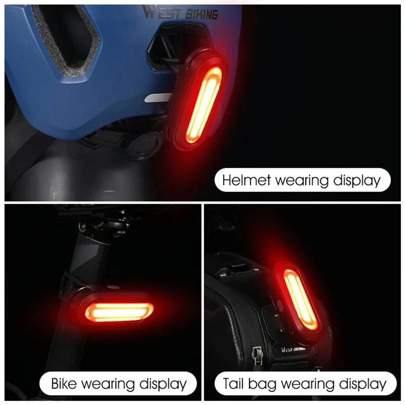 Lumină spate pentru bicicletă reîncărcabilă USB, rotație la 360 de grade, rezistentă la apă IPX5
