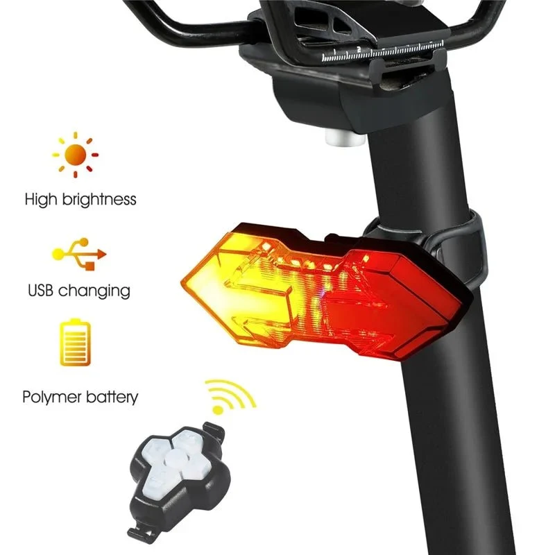 Lumină spate pentru bicicletă cu telecomandă, reîncărcabilă USB, 5 moduri