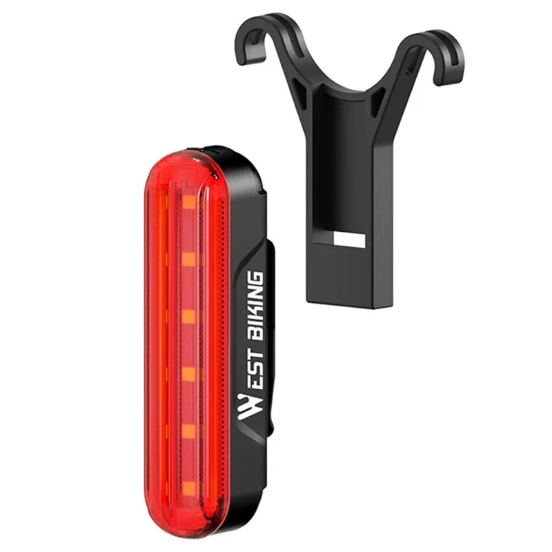 Lumină spate pentru bicicletă USB 3 moduri avertizare de siguranță