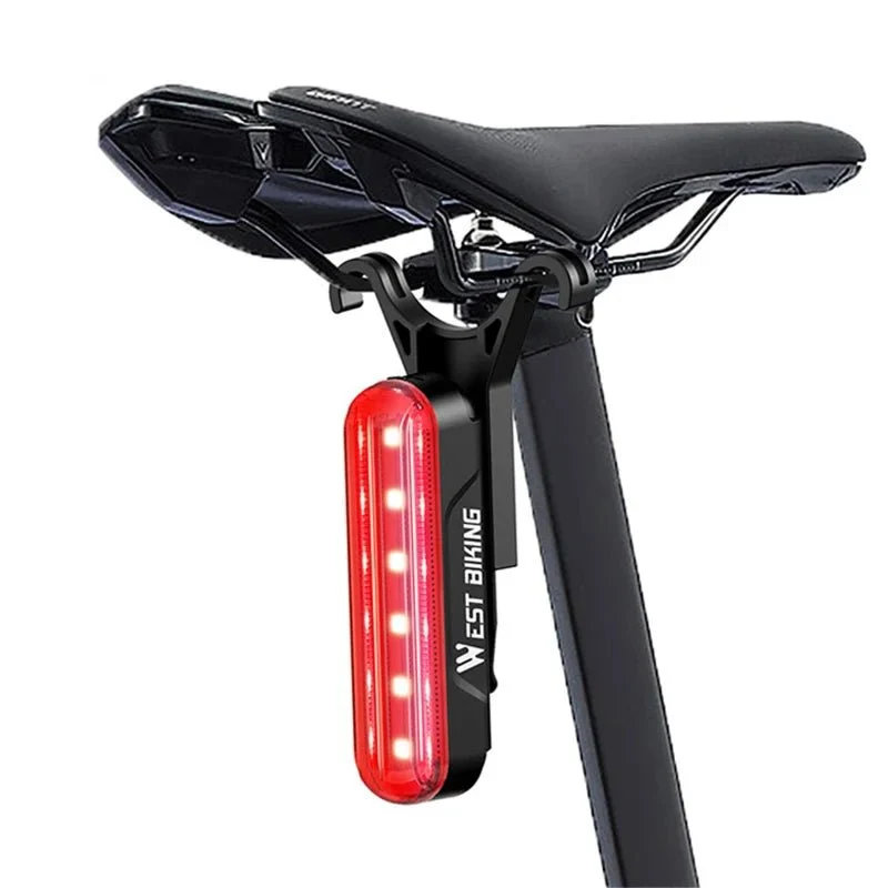 Lumină spate pentru bicicletă USB 3 moduri avertizare de siguranță