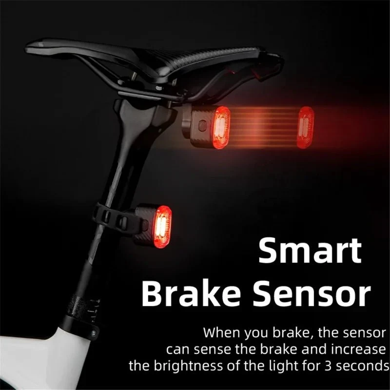ROCKBROS Q4 Lumină spate inteligentă pentru bicicletă cu detectare frânării