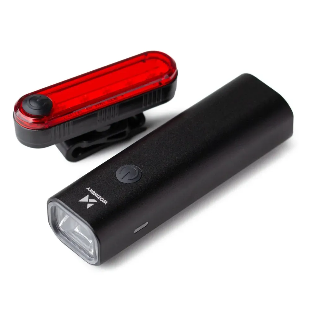 Set de lumini pentru bicicletă față și spate USB-C - negru