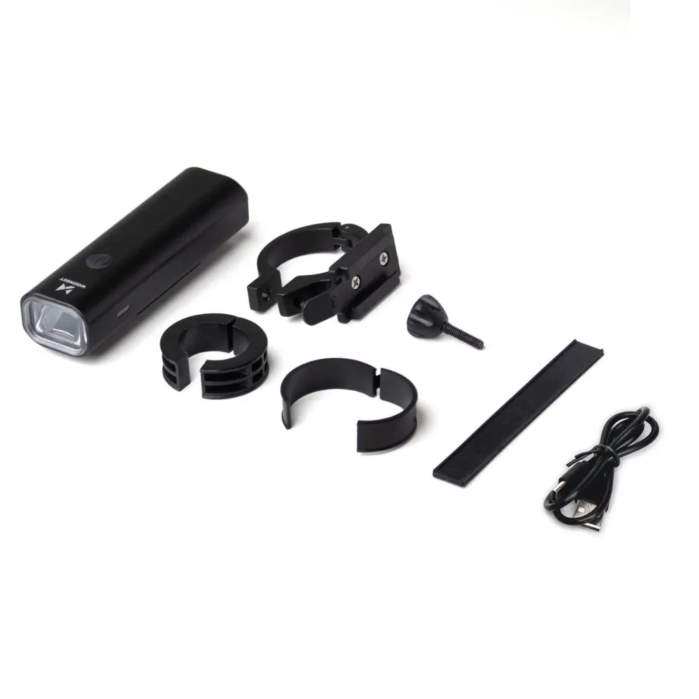 Set de lumini pentru bicicletă față și spate USB-C - negru