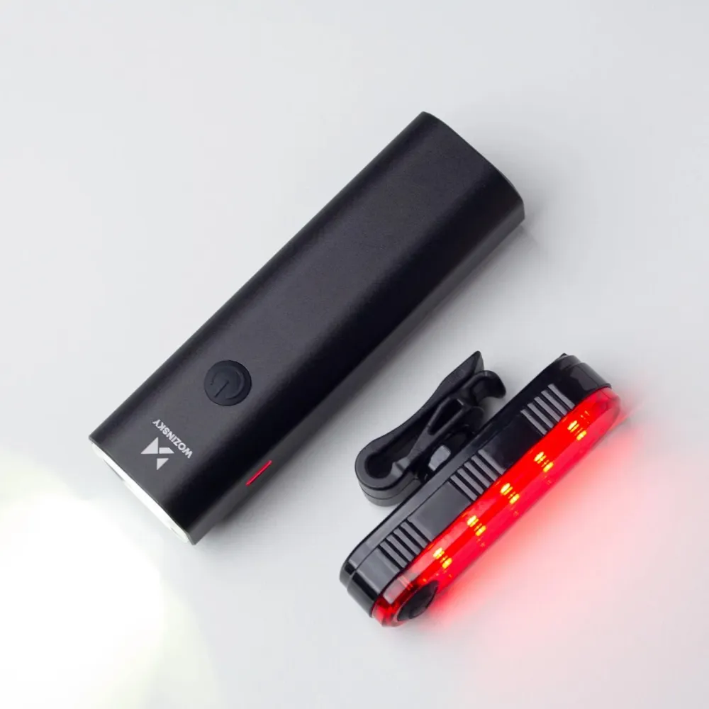 Set de lumini pentru bicicletă față și spate USB-C - negru