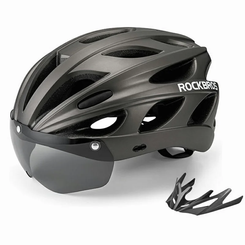 Cască de bicicletă cu absorbție șocurilor EPS și vizieră pentru ochelari