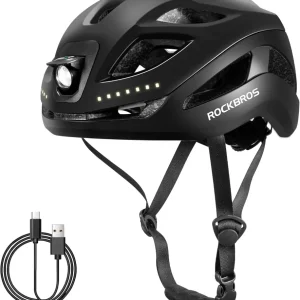 Cască de bicicletă luminoasă cu LED reîncărcabilă reglabilă 57-61 cm