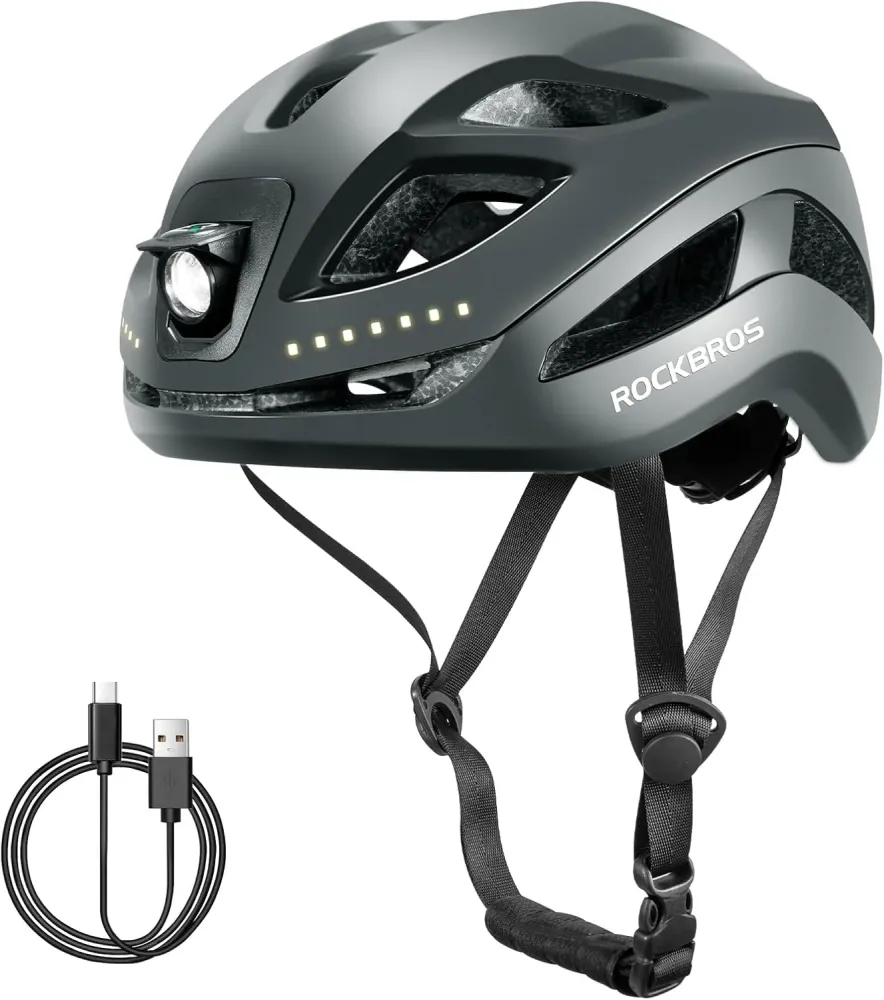 Cască de bicicletă luminoasă cu LED reîncărcabilă reglabilă 57-61 cm