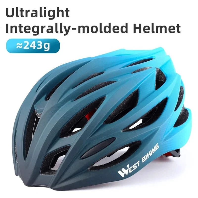 Cască de ciclism cu degrade de culori din PC+EPS respirabil - Albastru