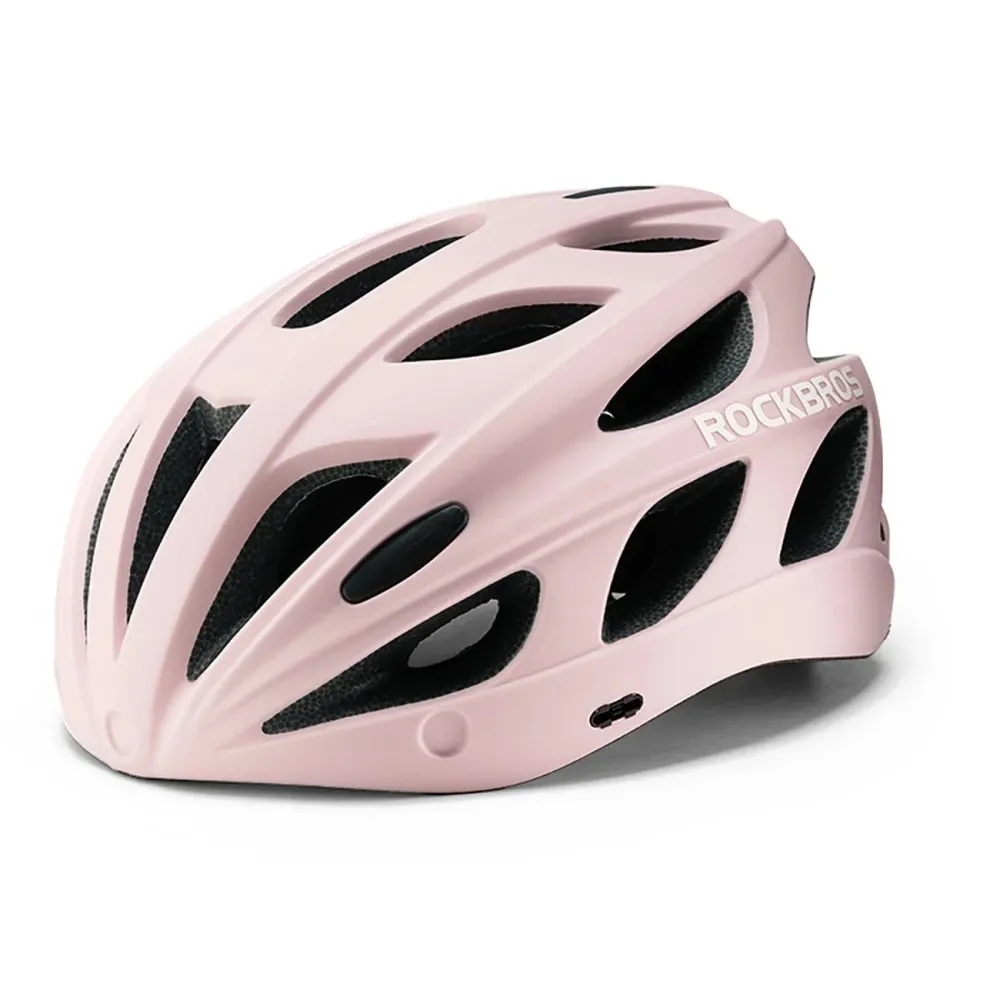 Casca de bicicletă Rockbros cu vizieră și ochelari de protecție UV roz