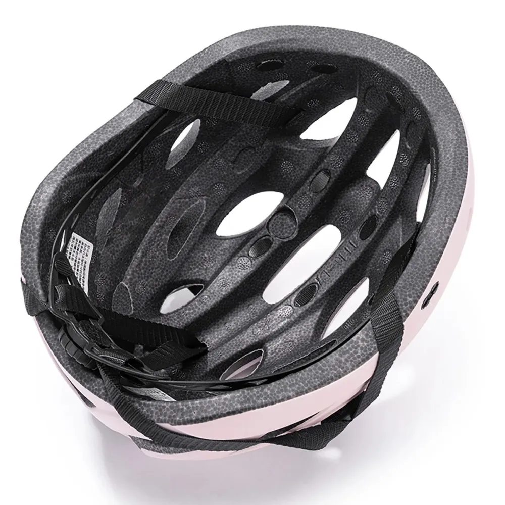 Casca de bicicletă Rockbros cu vizieră și ochelari de protecție UV roz