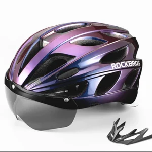 ROCKBROS Cască de bicicletă cu ochelari 57-62cm