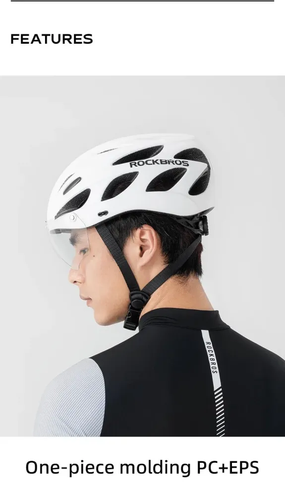 ROCKBROS Cască de bicicletă cu ochelari 58-62cm